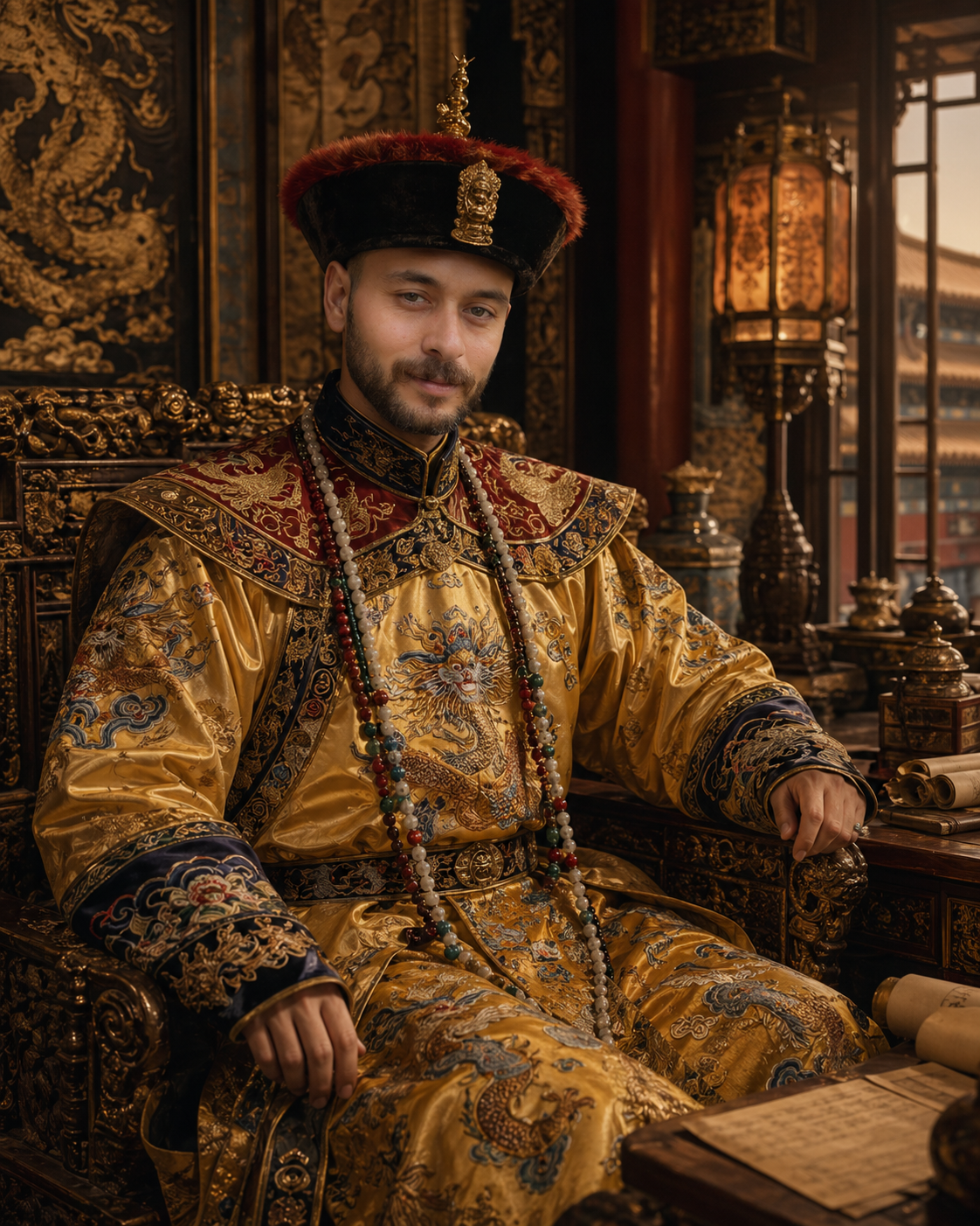 Ahmed in a Prussian history inspired portrait